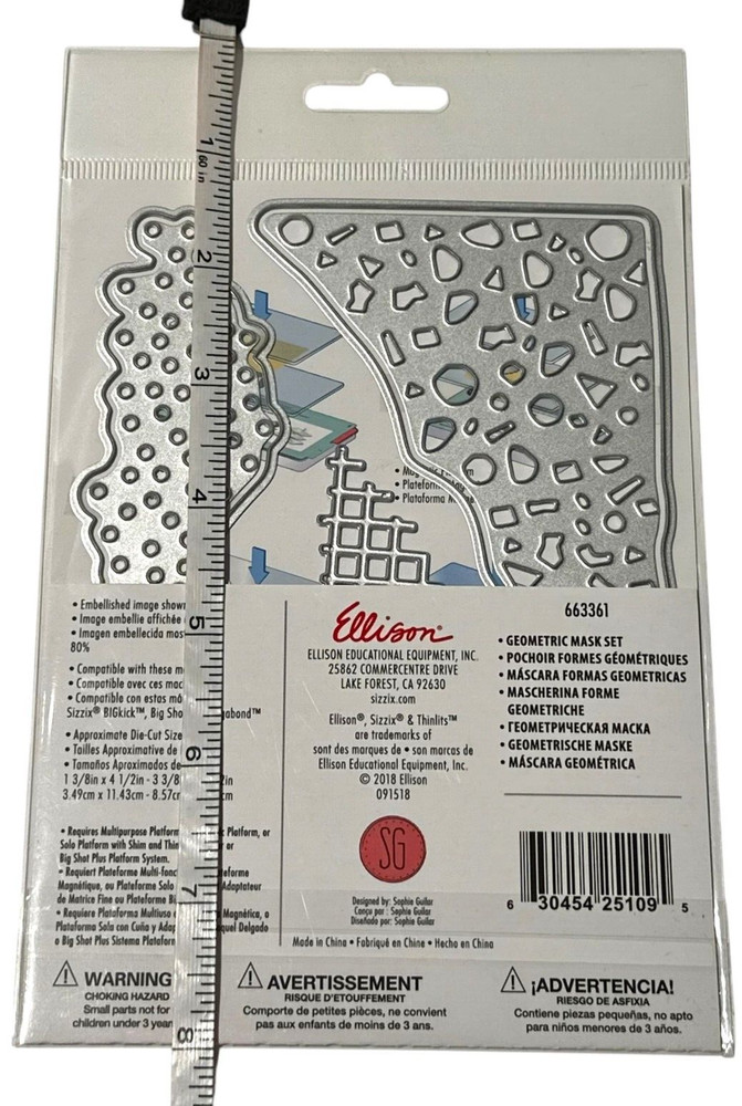 Sizzix Thinlits Geometric Mask Set Dies Paper Cutting Background Dot Confetti