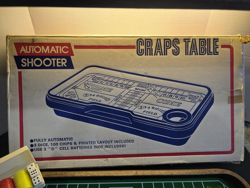 VINTAGE Waco Auto-Shooter Craps Table Automatic Dice Roller Complete