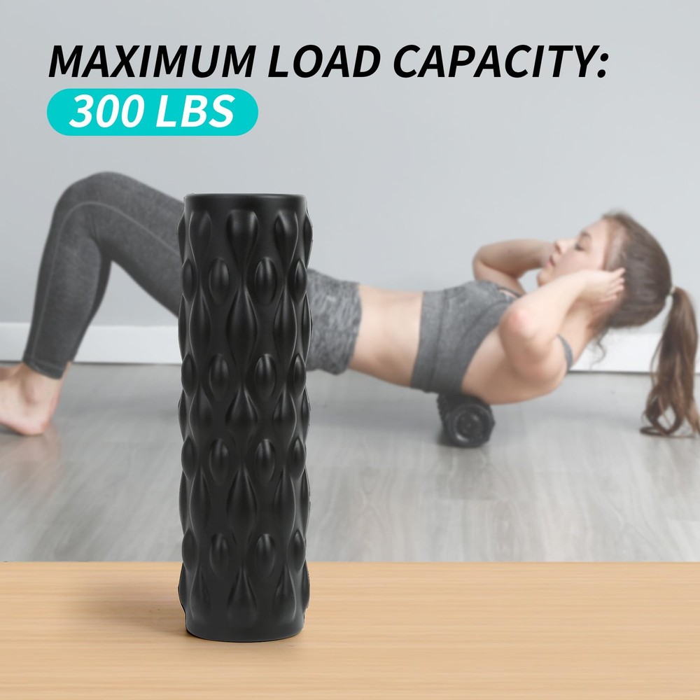 High-Density Vibrating Foam Roller Black with 4 Customizable Speeds for Deep ...