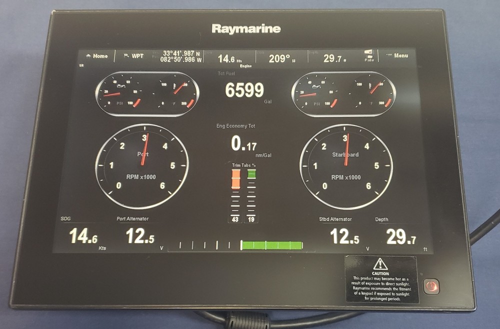 Raymarine gS125 12" Glass Bridge Touchscreen Chartplotter Display - E70125