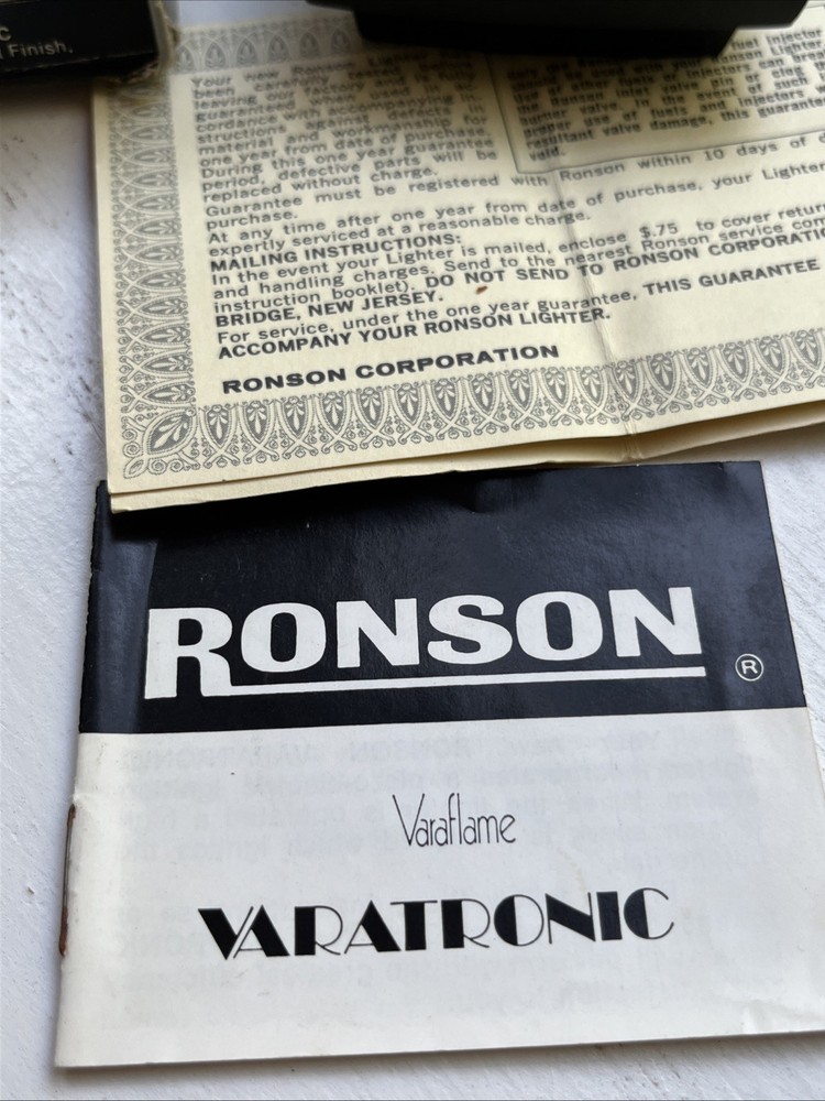 RONSON VARATRONIC Piezo-Electric Silver Engine Turned Lighter Made W. Germany