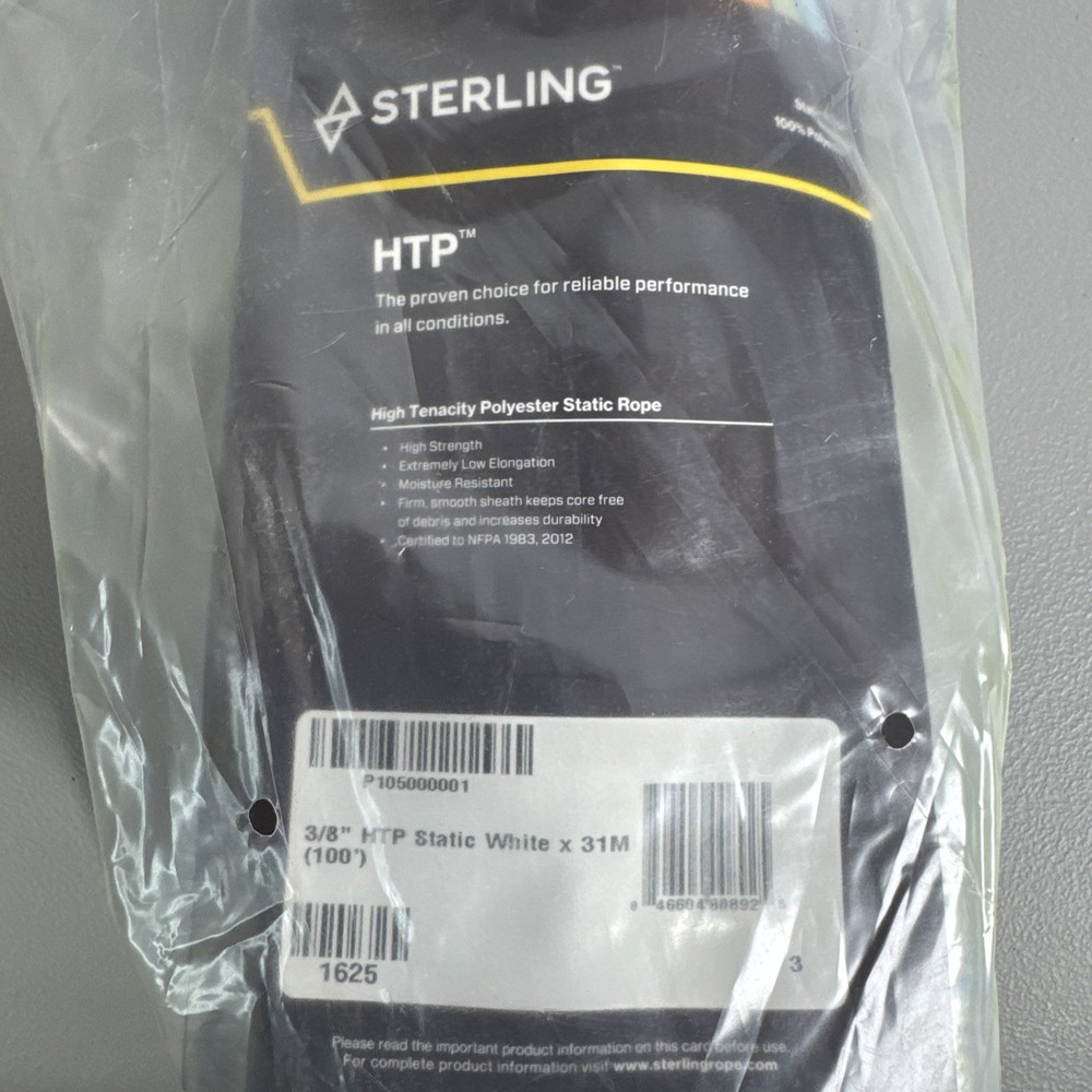 Sterling 100' 3/8" HTP Static Rope