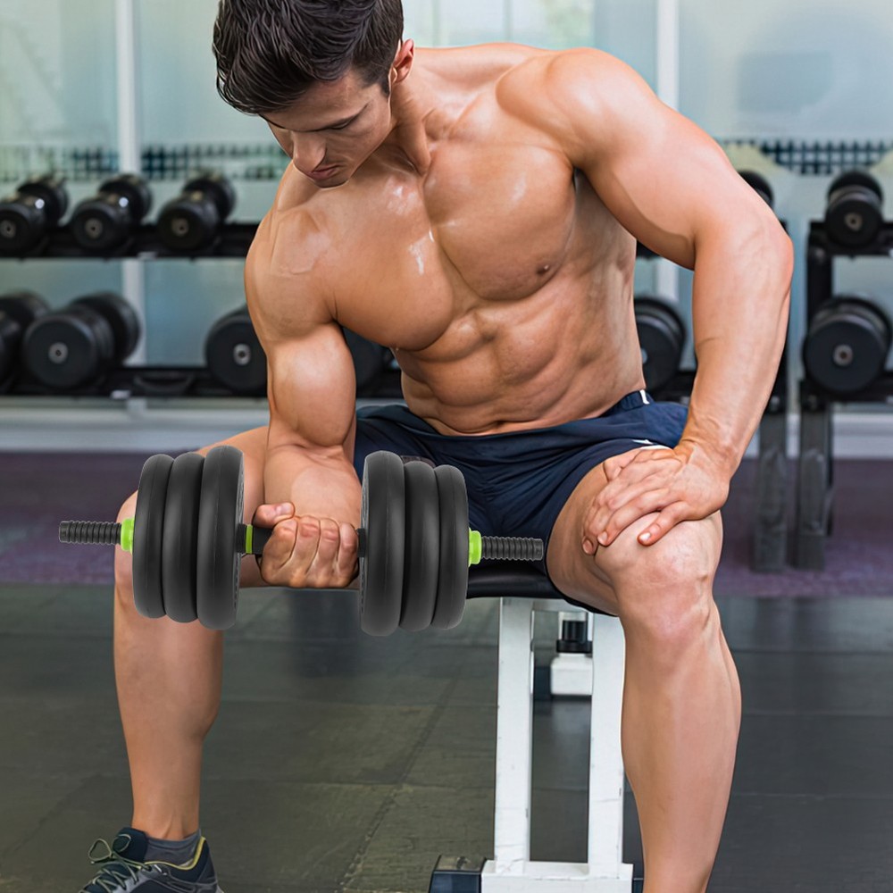 Adjustable Multi-Function Strength Training Dumbbells Set 44Lbs with Connector