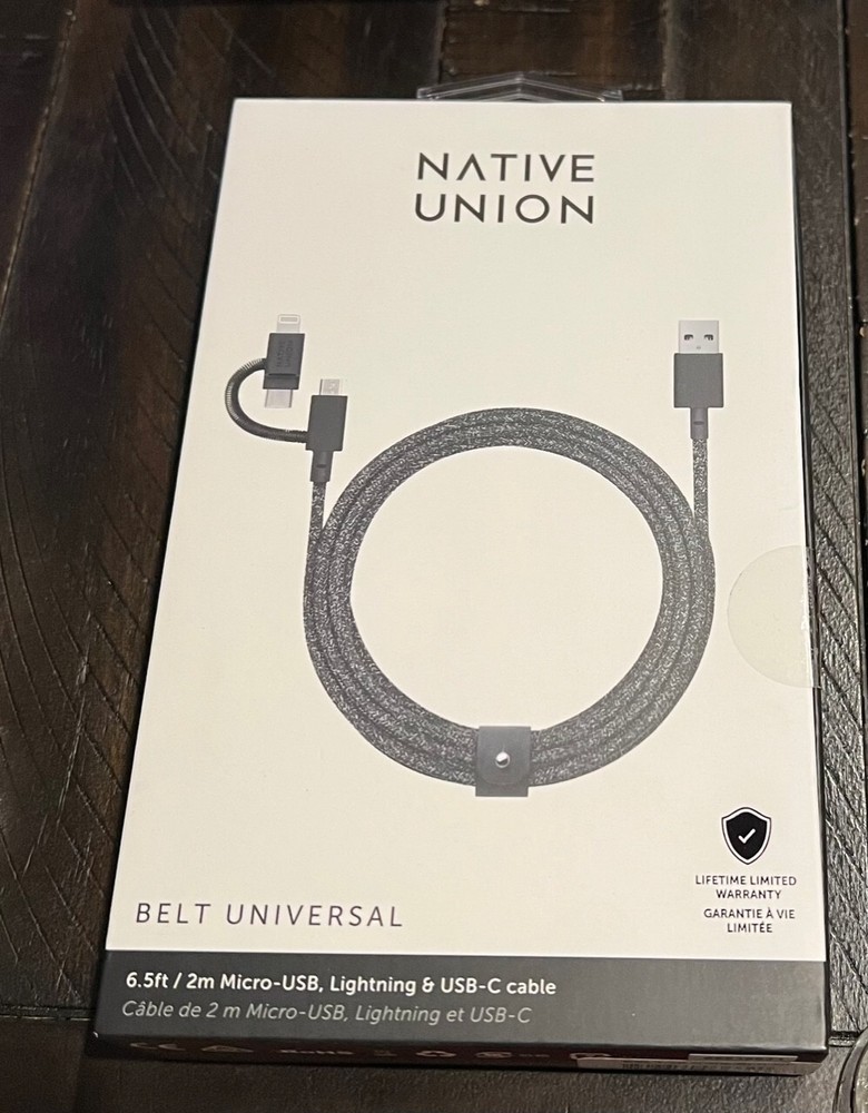 Native Union Belt 6.5' USB-C/iPhone Connector/Micro to USB Type A Cable