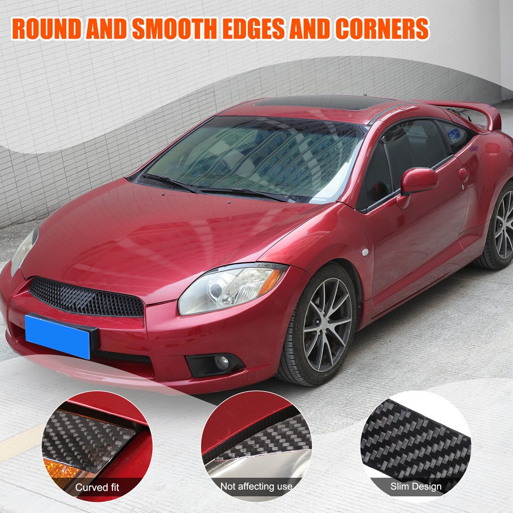 Soft Carbon Fiber Headlight Eyebrow Sticker For Mitsubishi Eclipse 2006-2011