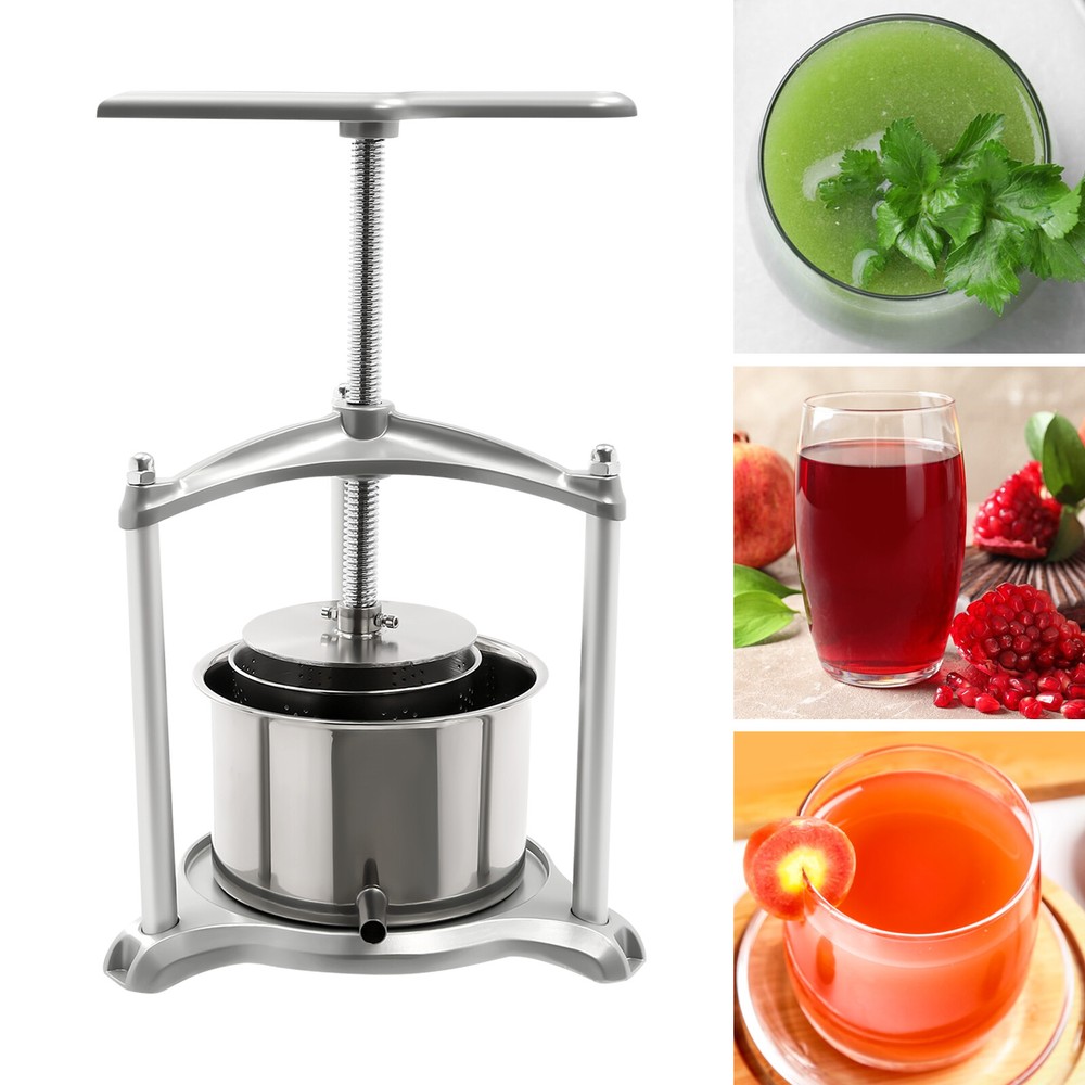Wine Fruit Press Stainless Steel Aluminium Juice Press Grape Cider Brew