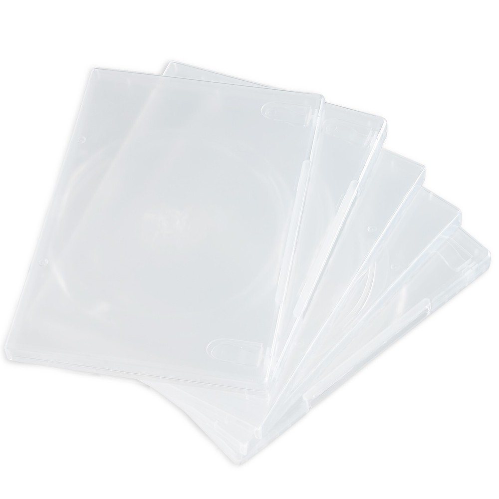 5 pcs 14mm Single Clear Standard CD DVD Bluray Disc Cases