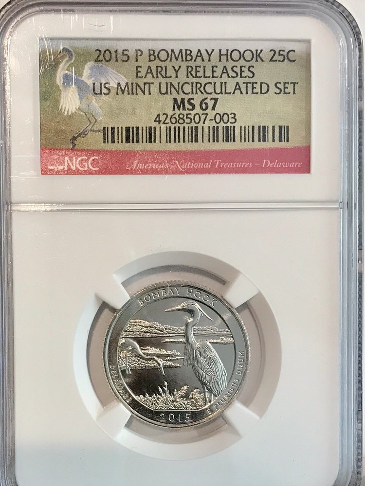 2015 P Quarter Bombay Hook  MS67 NGC