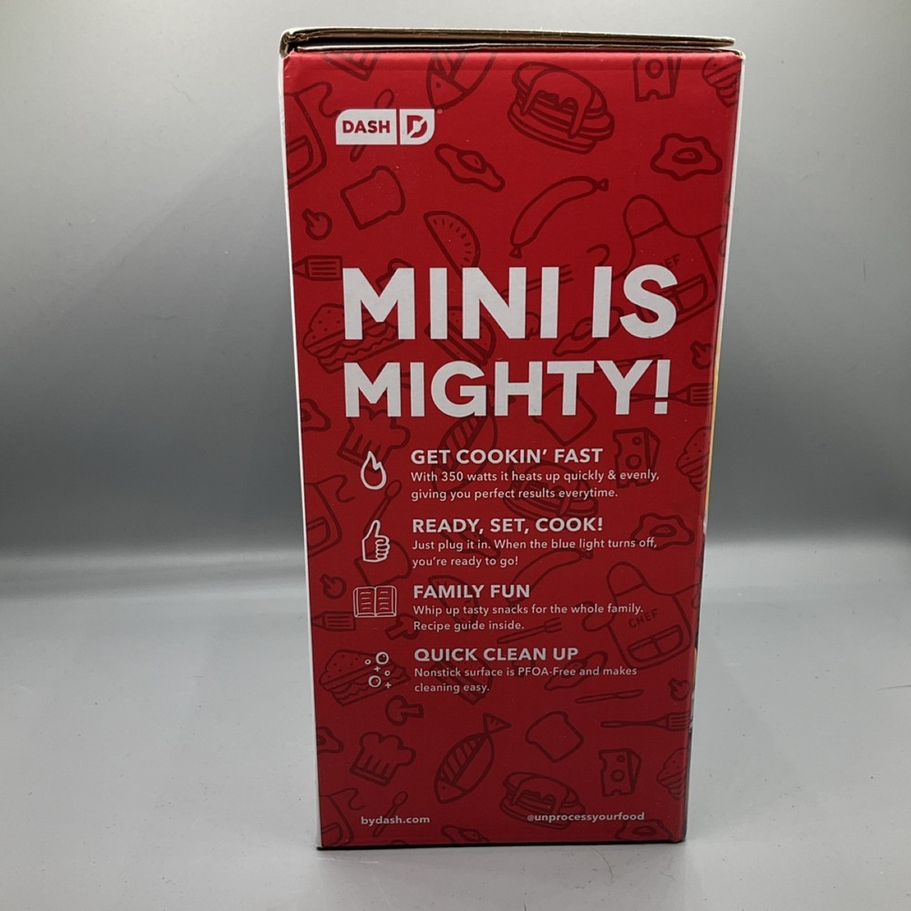 DASH Mini Maker Waffle Pink 4" Non-Stick Easy Clean Indicator Light