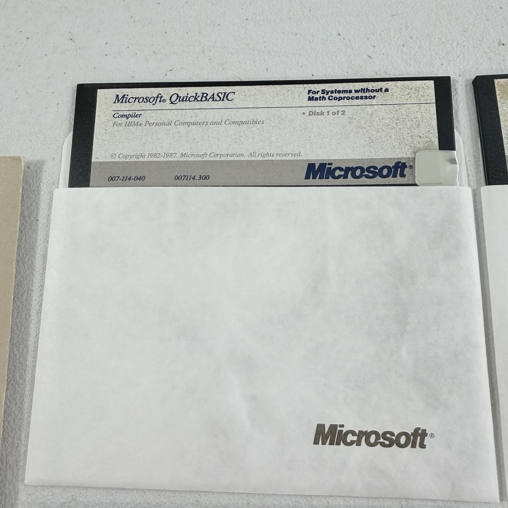 Microsoft QuickBasic Version 3.0 Compiler 5.25” Diskettes
