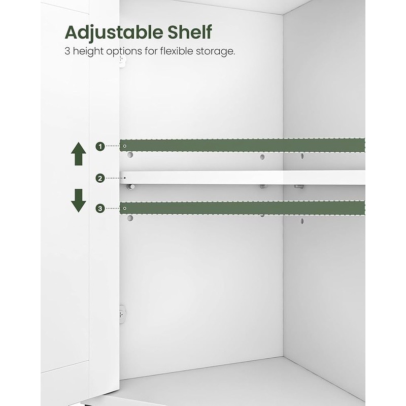 Wall Mounted Corner Bathroom Cabinet Adjustable Storage Space Saver Organizer US