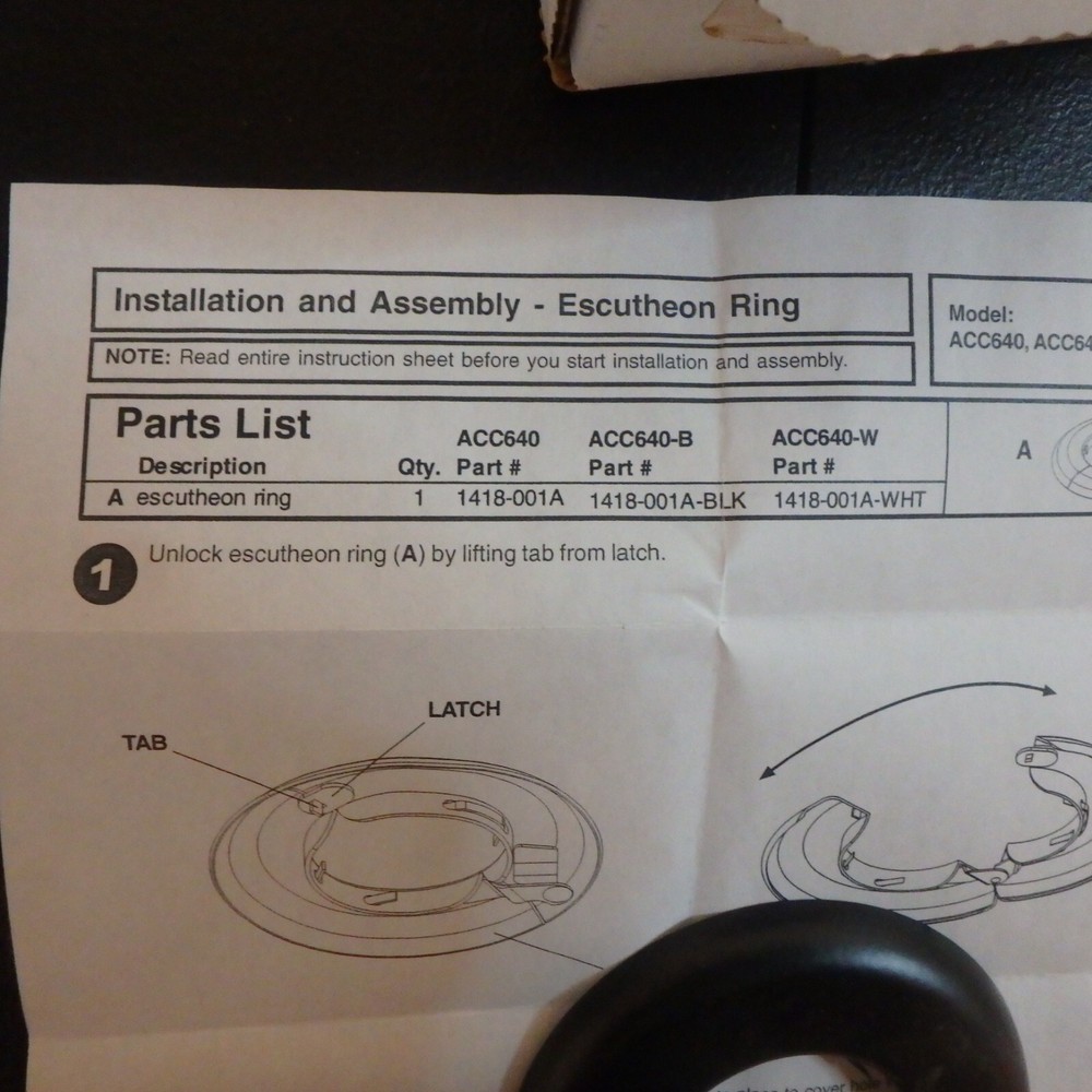 Peerless Escutcheon Ring Black 4" OD 2" ID