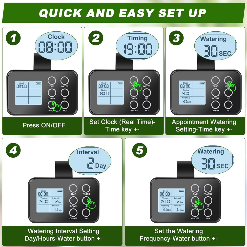 Automatic Plant Waterer Indoor: Drip Irrigation System with Large Display, Easy