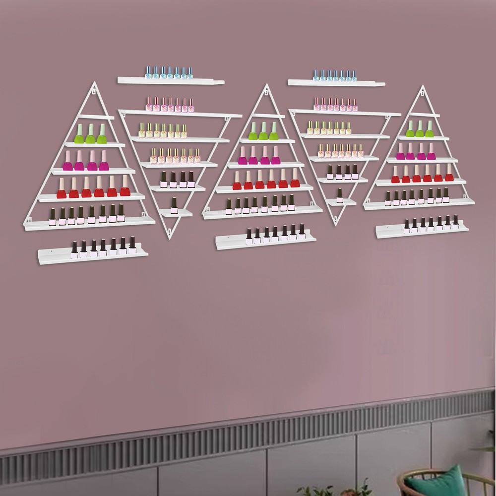 10Pcs Wall-mounted Nail Polish Triangular Nail Polish Racks 5-tier Display Racks