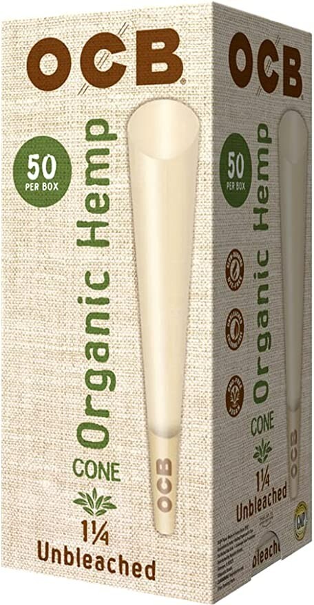 OCB Organic Unbleached Cones 50ct 1.25