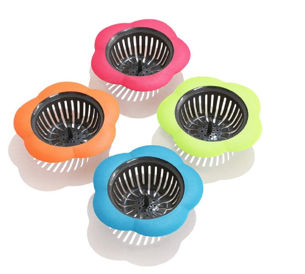 4-Pack Sink Strainer Drain Stopper Set Hair Catcher Disposal Plug Covers Kitchen