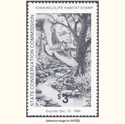 D2K Iowa Hunting Stamp 1984 $3 (owl)