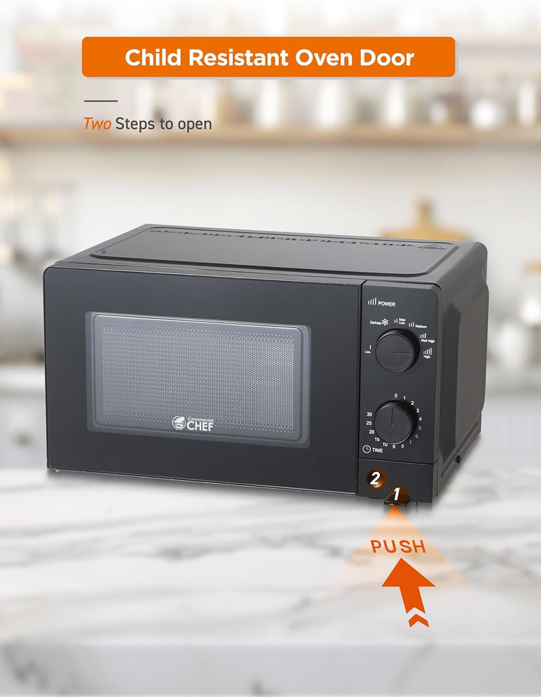0.6 Cu. Ft. Countertop Microwave Oven, Mechanical Dial Controls, 700W, Pull Hand