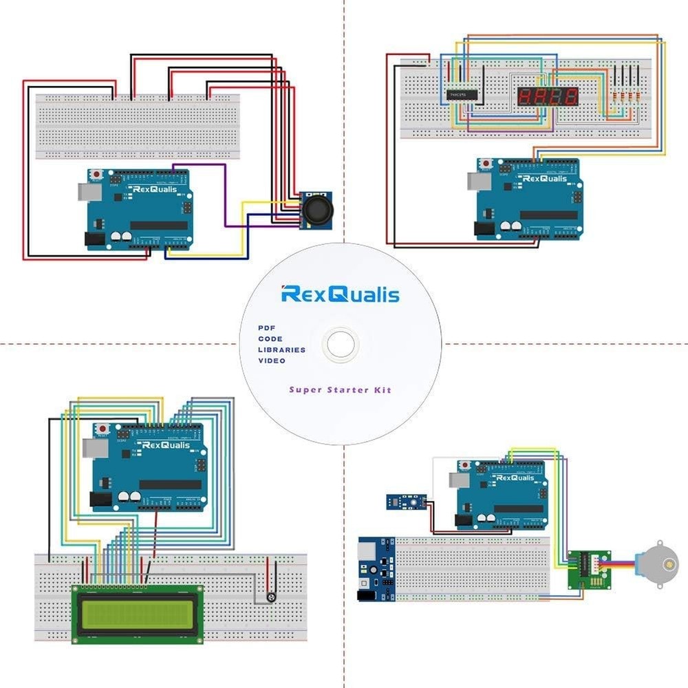 Super Starter Kit Based on Arduino UNO R3 with Tutorial and Controller Board Com