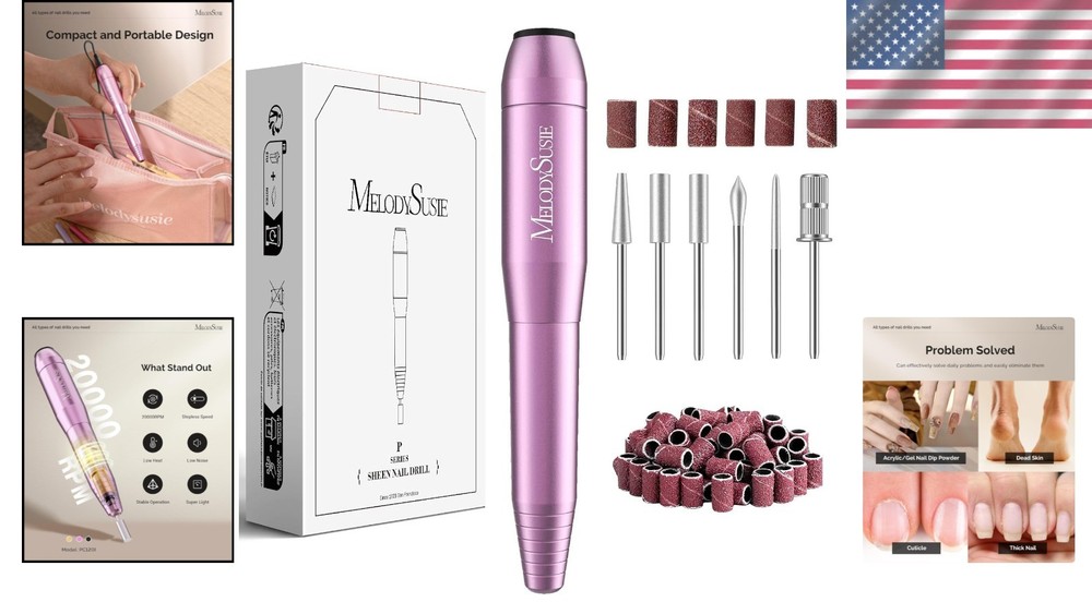 Multi-Functional USB Nail Drill - Low Heat, Low Noise, Perfect for Home Manicure