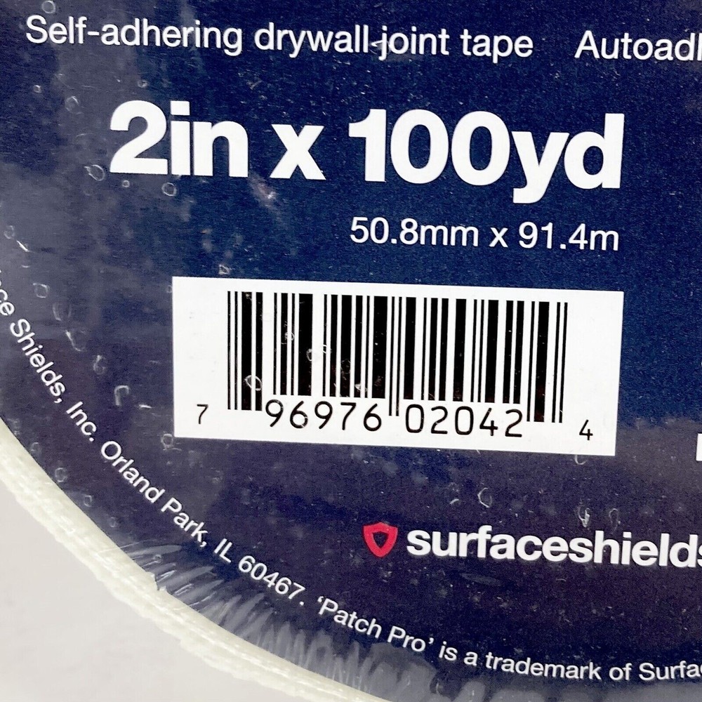 24 Rolls Surface Shields Patch Pro 2" X 100yds Self-adhering Drywall Joint Tape