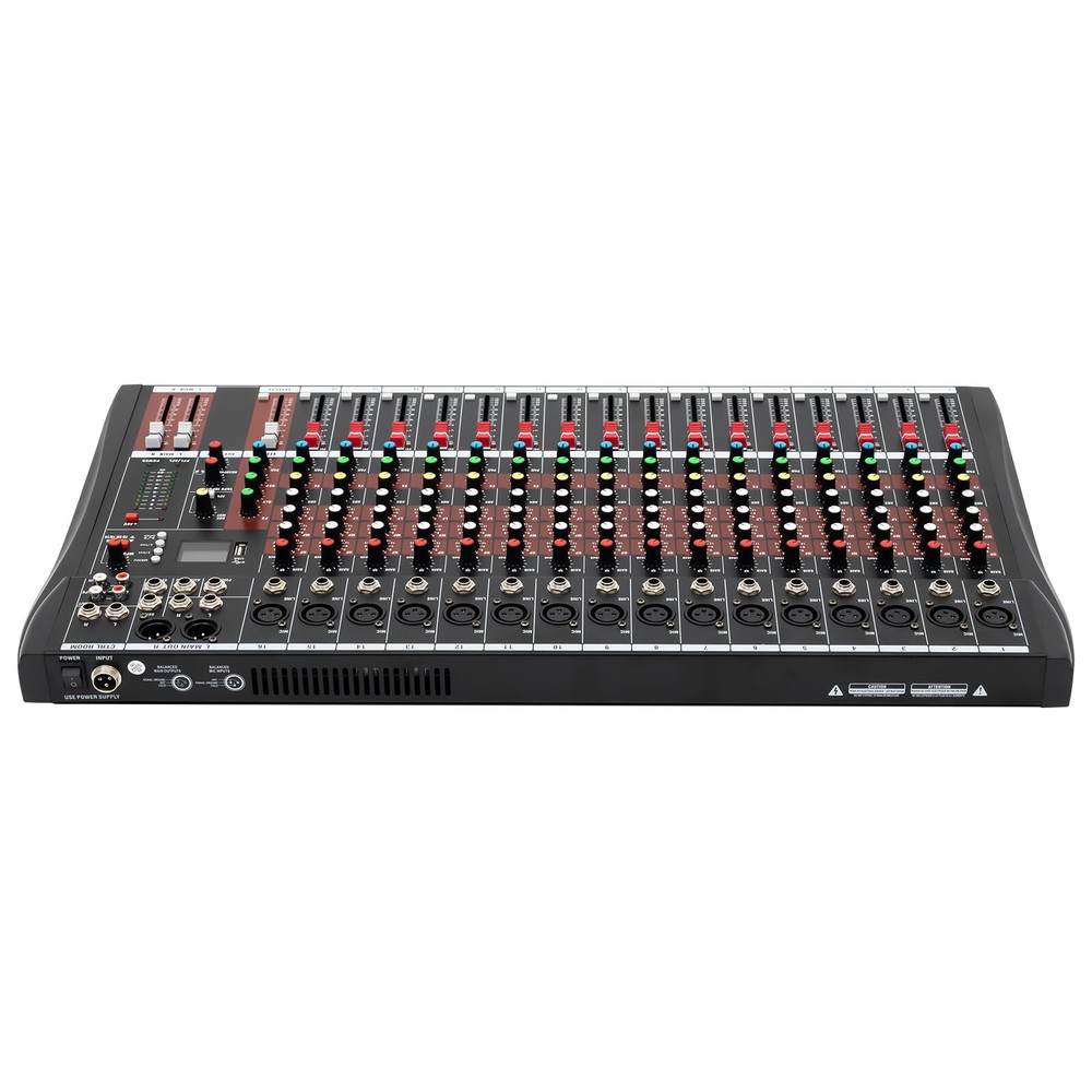 16-Channel Professional Mixer with Bluetooth, DSP & USB Connectivity
