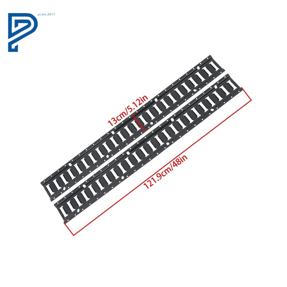 8 Pack 4' E Track Tie Down Rail For Garages Vans Galvanized Steel Black