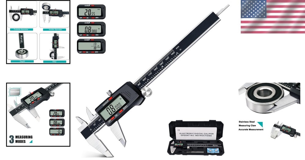 6Inch Stainless Steel Measuring Tool – Precision Caliper with LCD Display