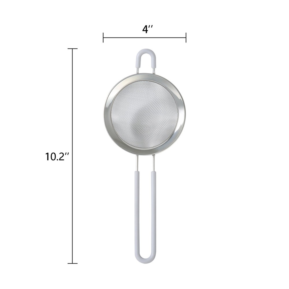 3" Premium Stainless Steel Fine Mesh Strainer, Silver