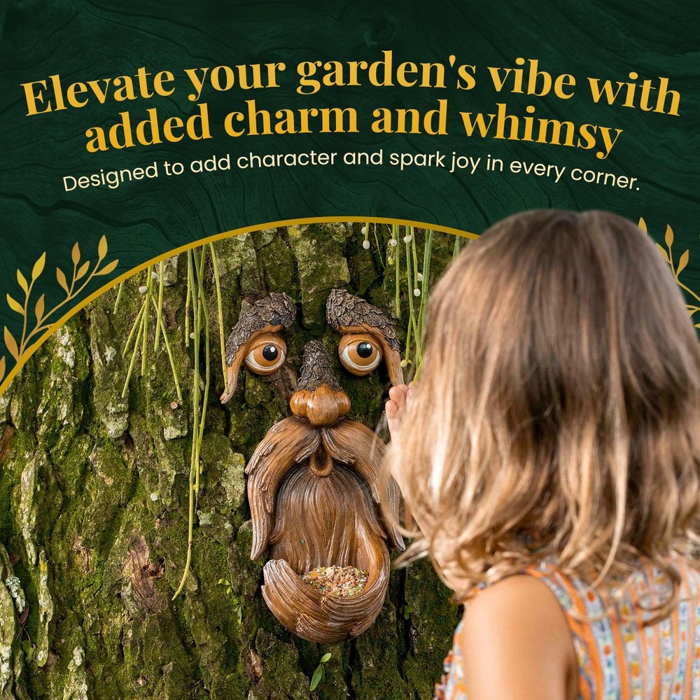 Tree Face, Faces Outdoor, Art, Decorations Brown