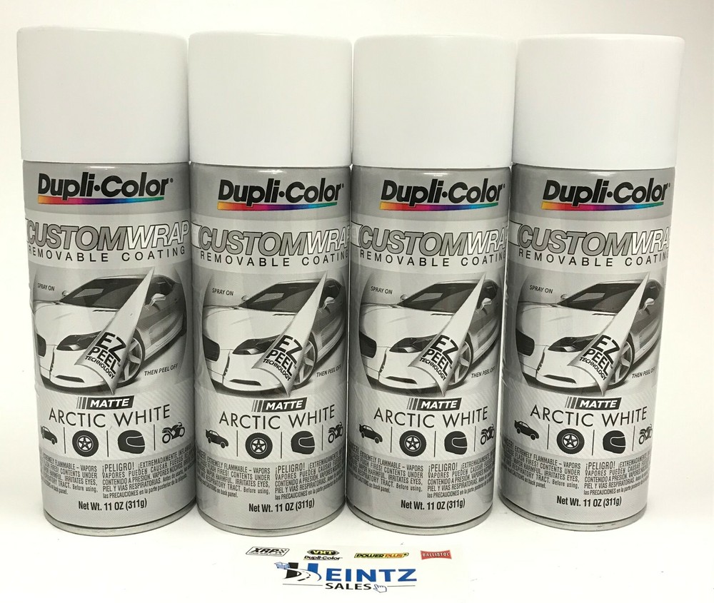 Duplicolor CWRC798-4 PACK MATTE ARCTIC WHITE CustomWrap -EZ Peel Technology-11oz