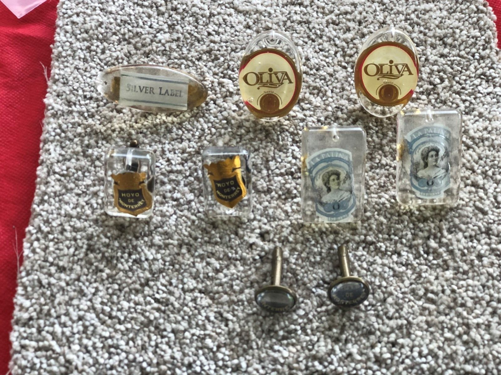 4 Hand Made Cigar Cufflinks & Tie Clip