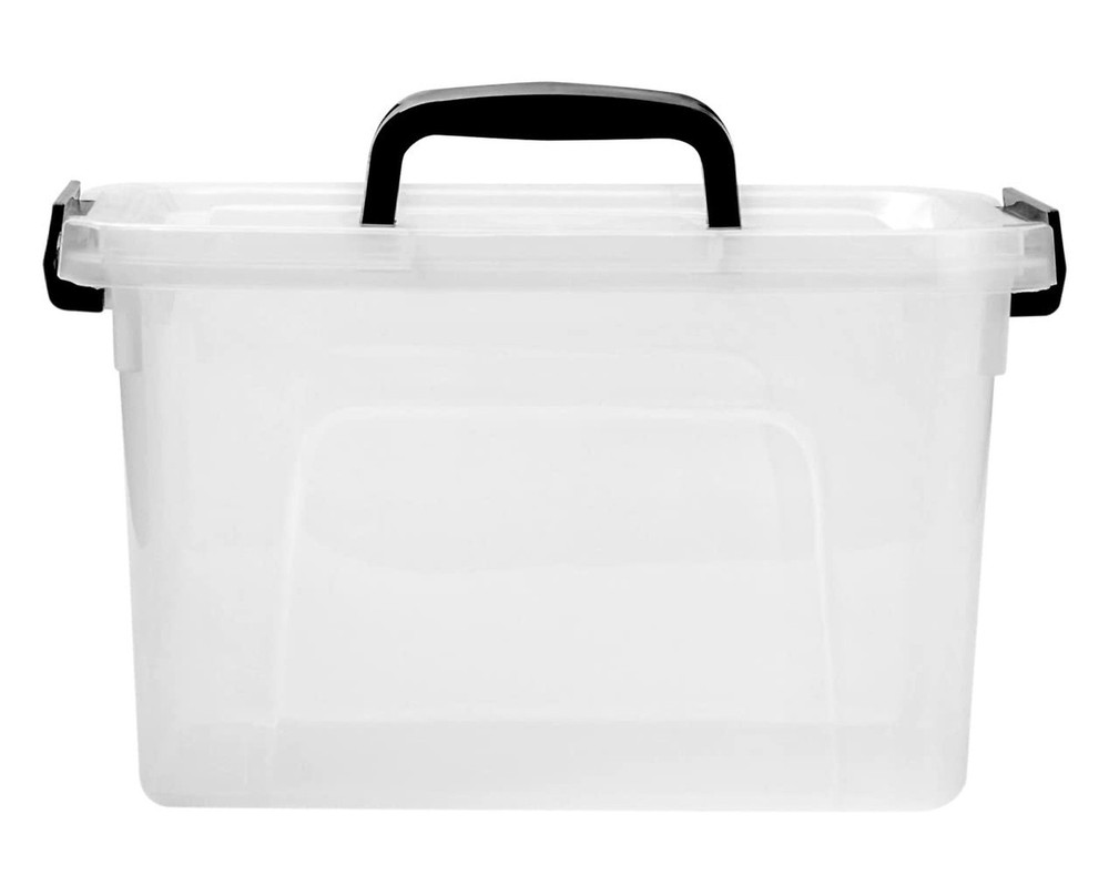 6 Quart Clear Storage Latch Box/Bins, 6-Pack Plastic Container with Latches a...