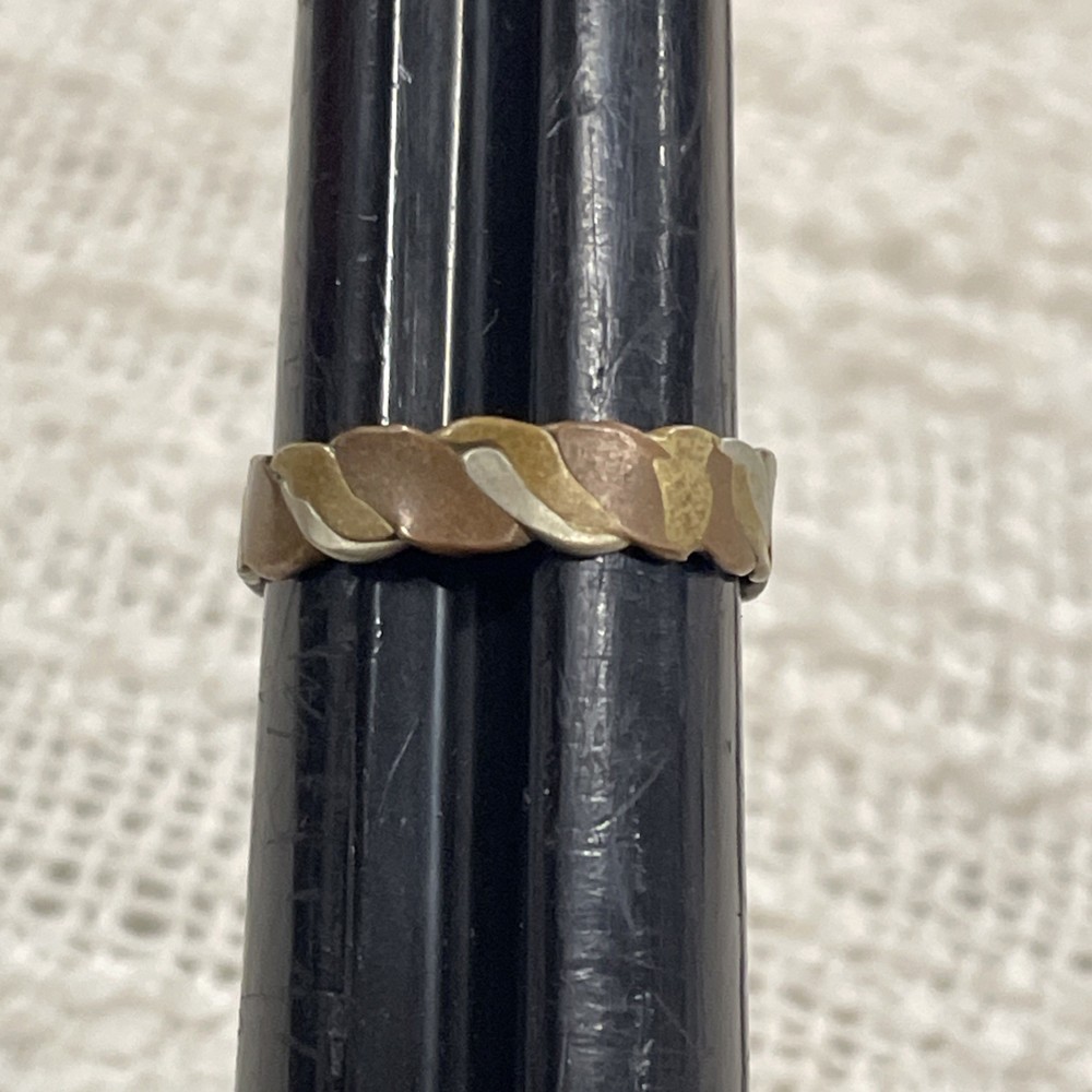 Vintage Multi-Toned Twisted Metal Ring Size 7.75