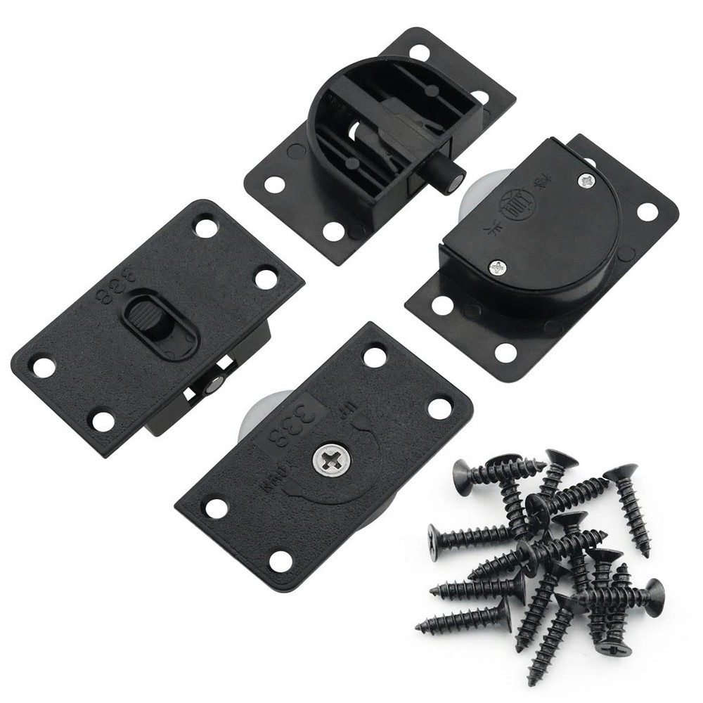 ITROLLE 2Sets Black Sliding Cabinet Hardware Component Home Wardrobe Sliding...