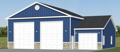 50x40 2-RV Garage -- 1,917 sq ft -- PDF Floor Plan -- Model 2C