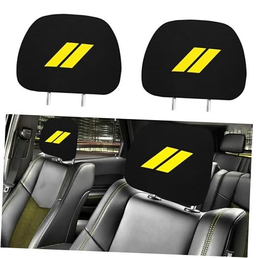 Headrest Covers for Dodge Charger Challenger Durango Accessories Yellow Trim