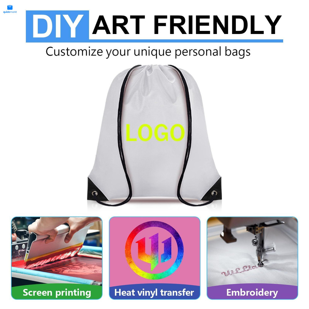 Grneric Drawstring Backpack Bulk 6 PCS, 16.5" x 13.3", Multicolor