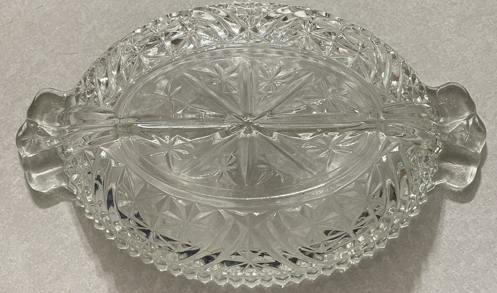 crystal candy dish with divider