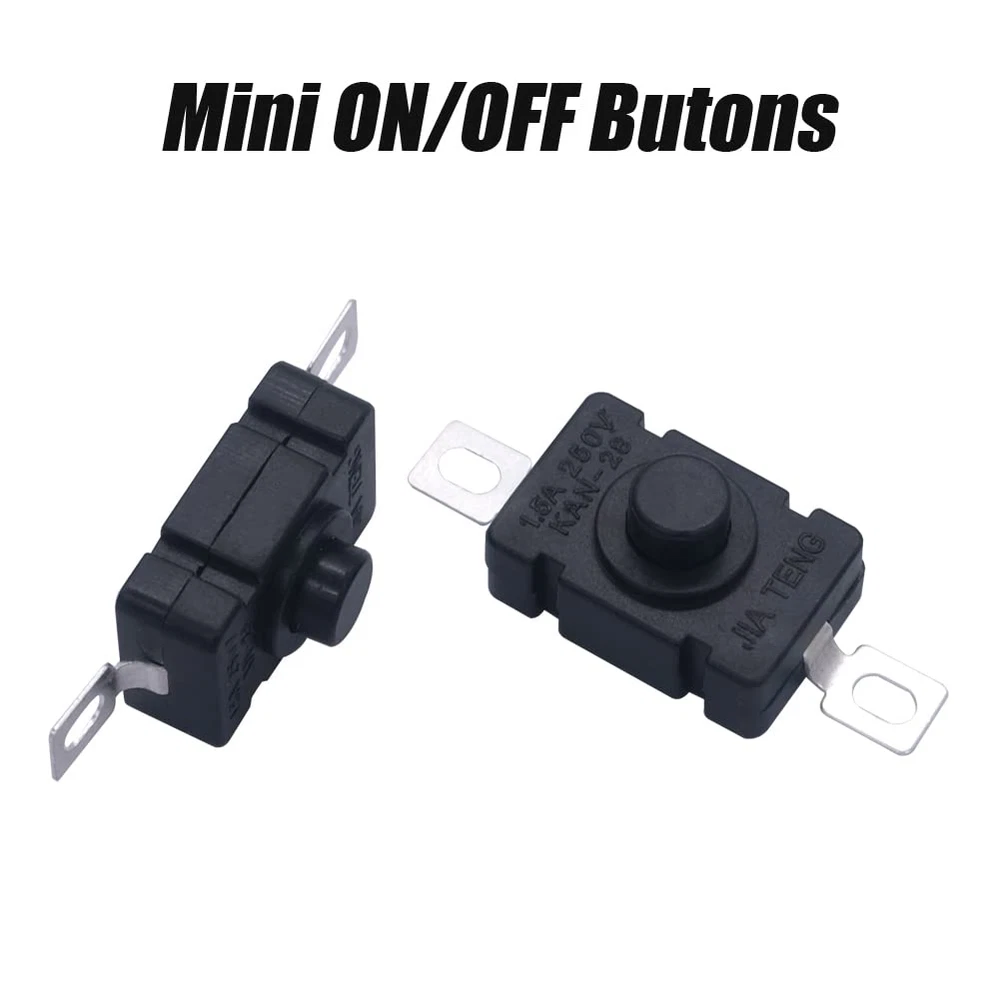 50x Flat Latching Micro ON/OFF Switch 250V 1.5A Self-Lock Push Button Switch US