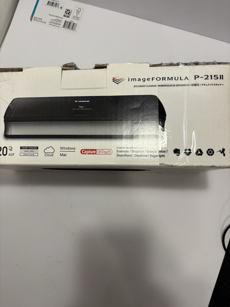 Canon Image Formula P-215II Mobile Document Scanner New Open Box