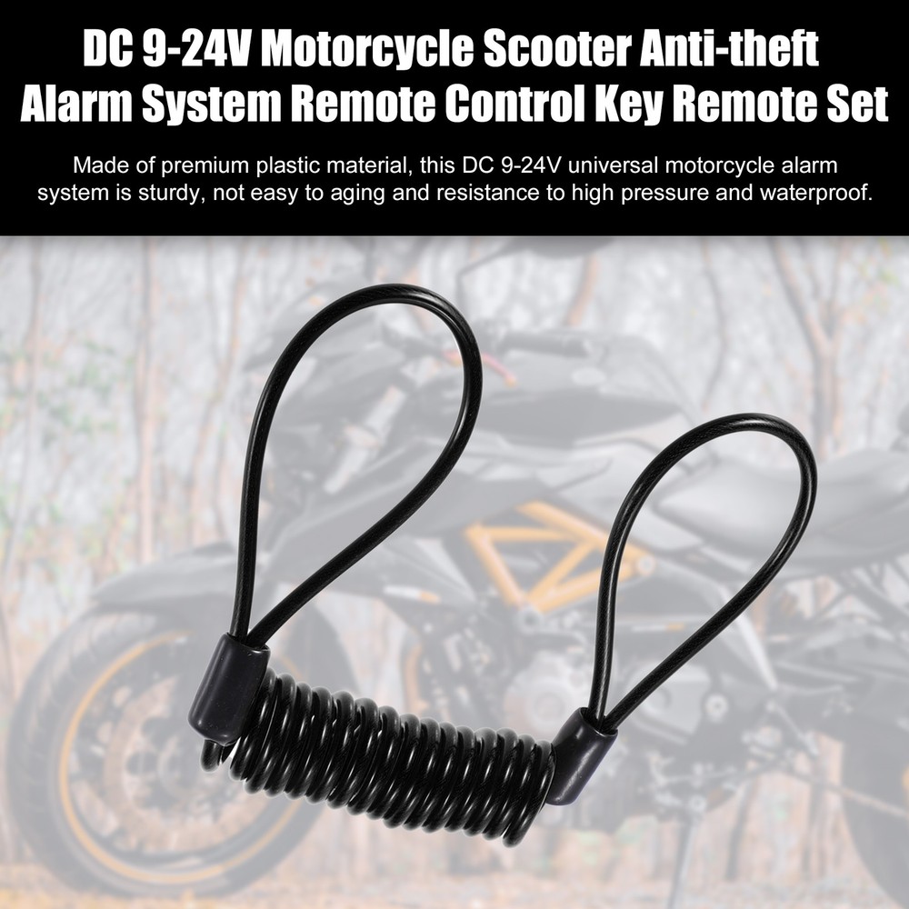 Disk Brake Lock Motorbike Alarm Disc Lock Security Reminder Cable Tool Black