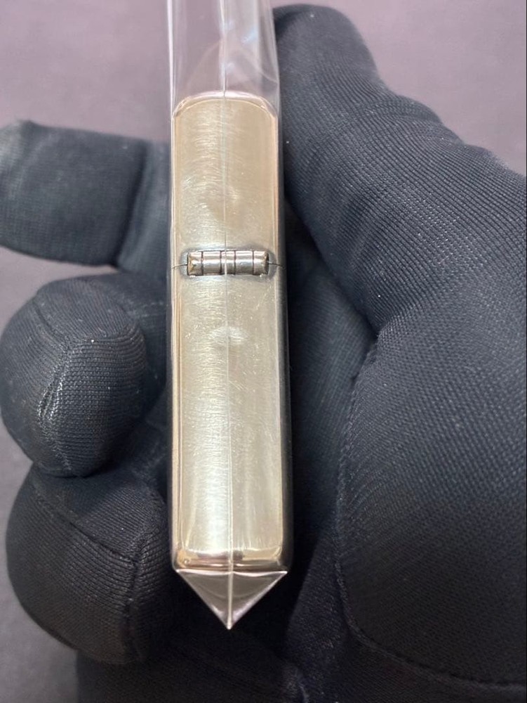 Zippo Silver Etching Engraved One Sided Processing Lighter Regular Japan