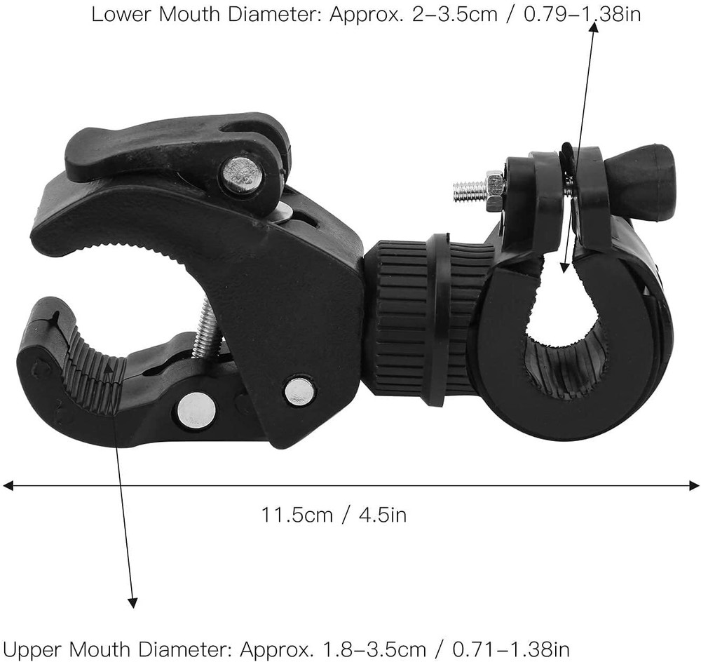Bike Flashlight Mount Holder 90º Rotation Adjustable Bicycle Flashlight Holder