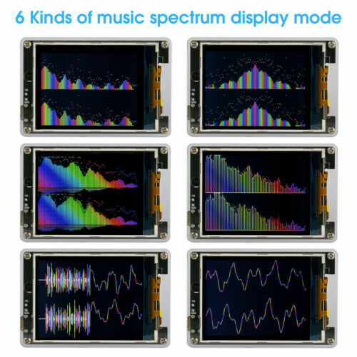 MIC LINE Visualizer Sound Level Meter Clock Stereo Audio Display Music Spectrum