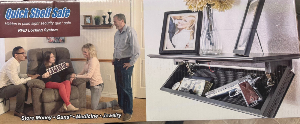 NEW QuickSafes Quick Shelf Safe Walnut RFID Locking System