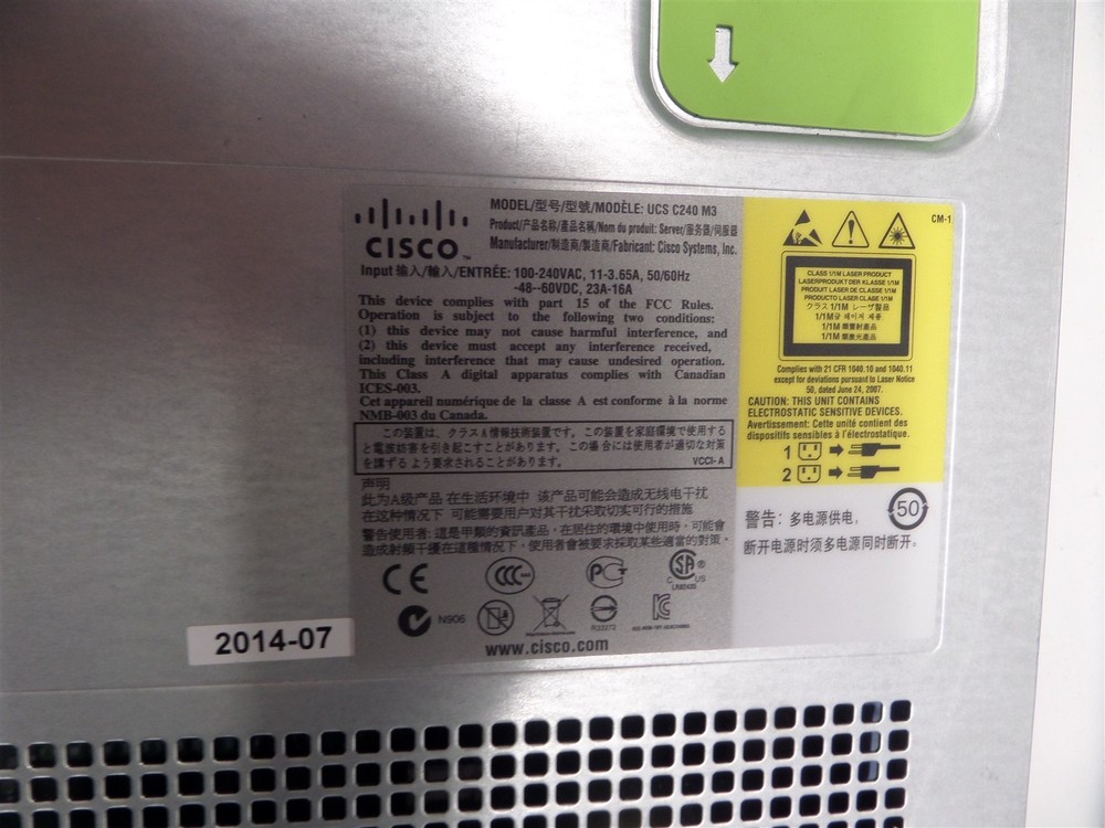 Cisco UCS C240 M3 Rack Server 128GB RAM - No HDD's