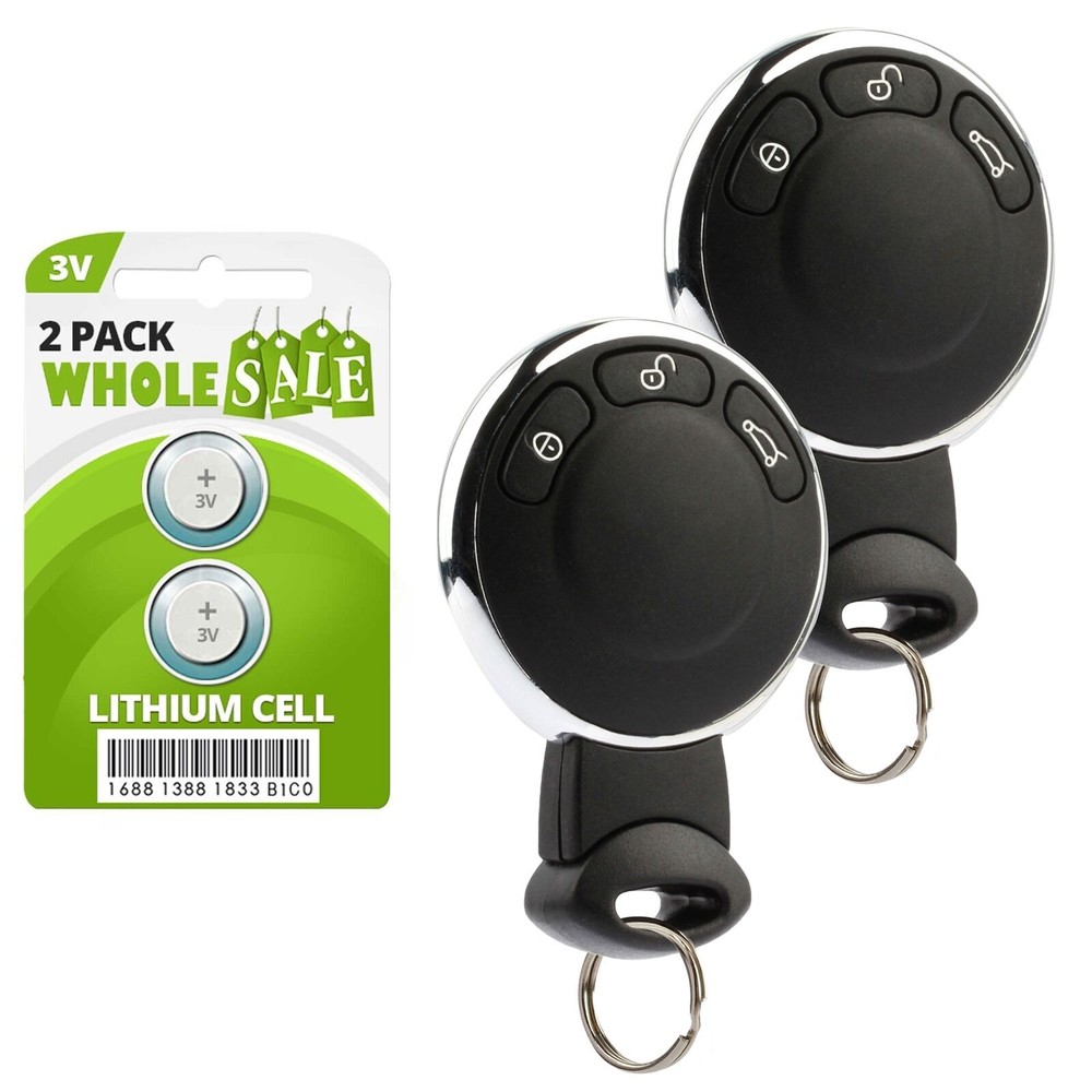 2 Replacement For 2007 2008 2009 2010 Mini Cooper Key Fob Remote