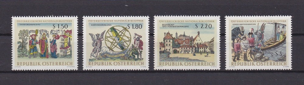 Austria   773-6 MNH, National Library, 1966