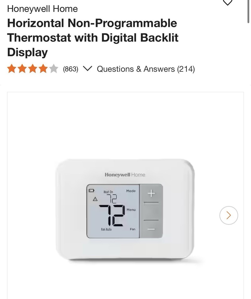 Honeywell Home Digital Non Programmable Thermostat Backlit